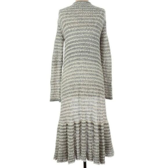 Free People Smile Like You Mean It Retro Stripe Small Grey Gray Cardigan Sweater - Picture 3 of 6